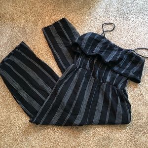 Black and White Striped Romper